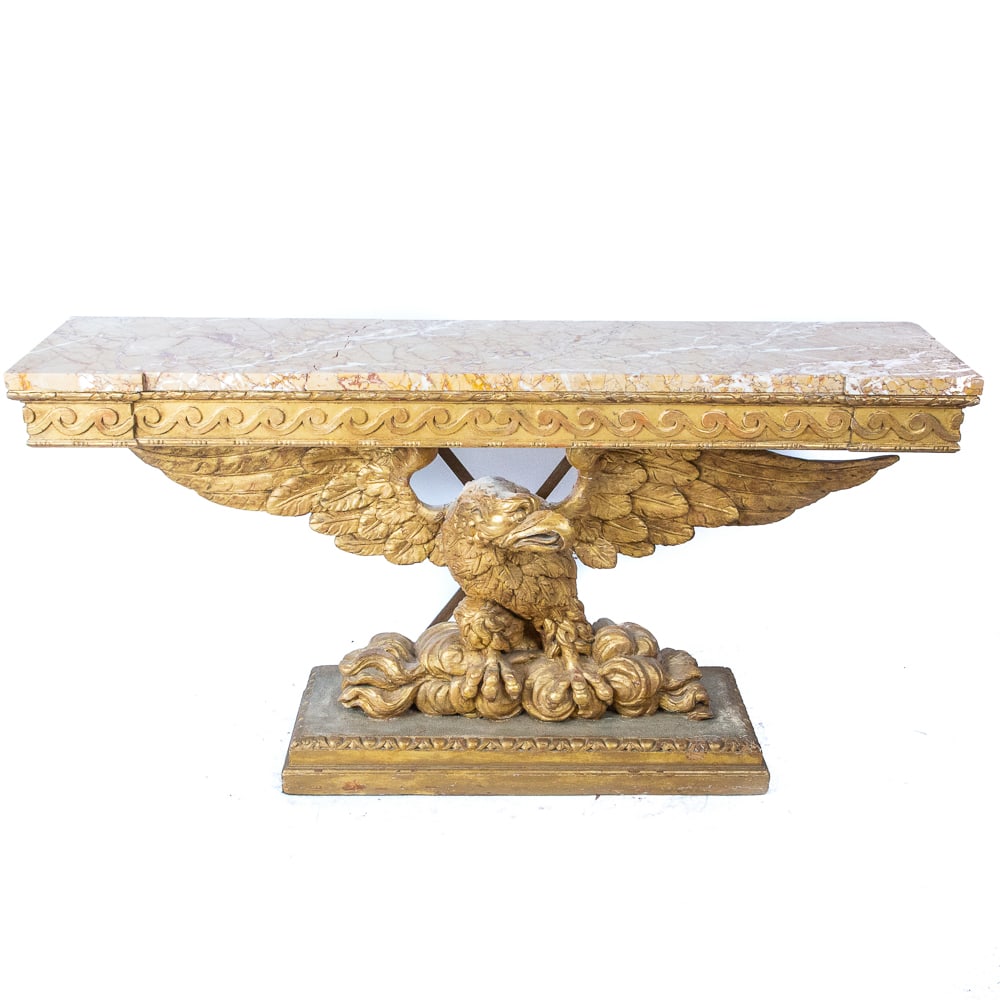 Regency Carved & Gilt Marble Top Console with Eagl (1 of 20)