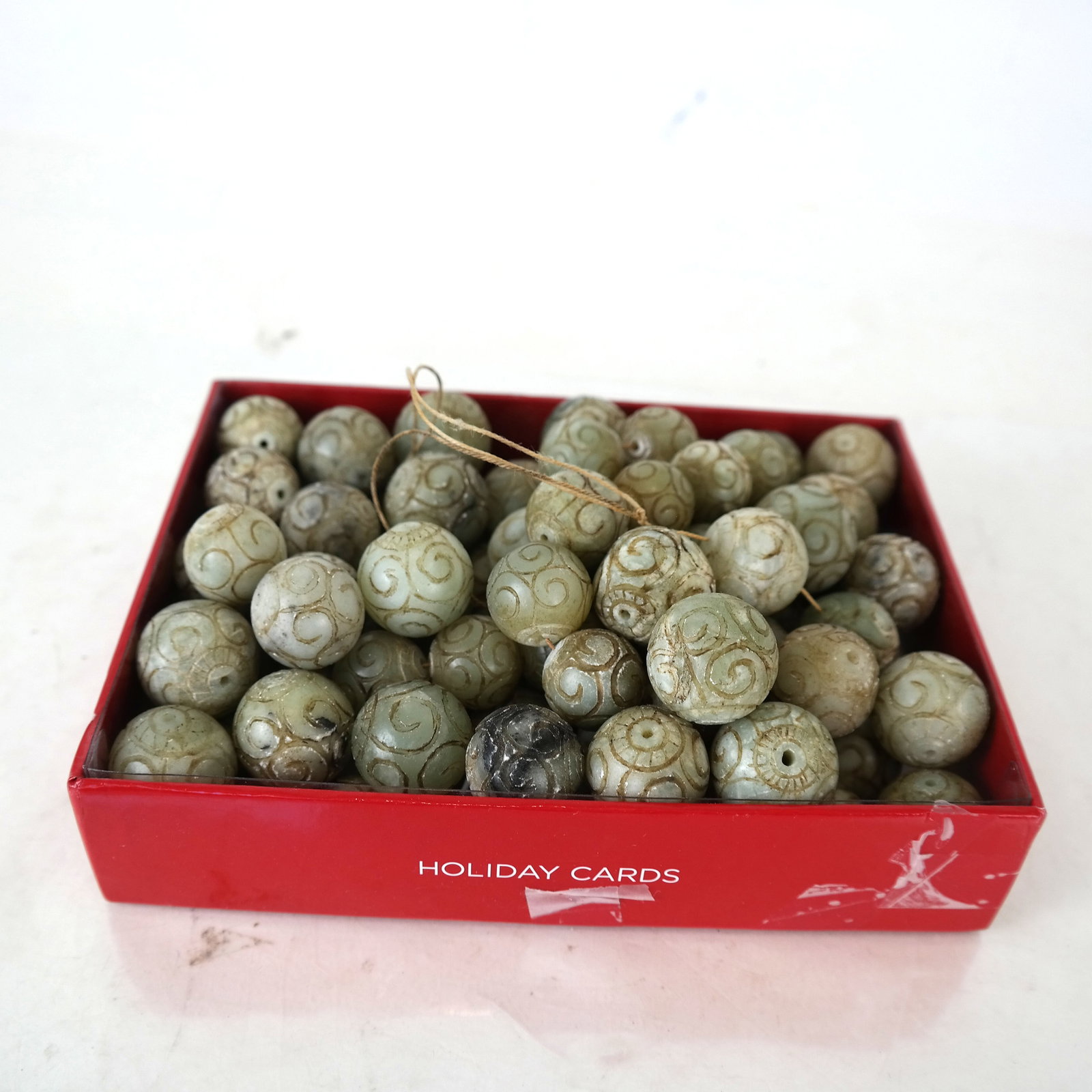Box of Carved Jade Beads (1 of 5)