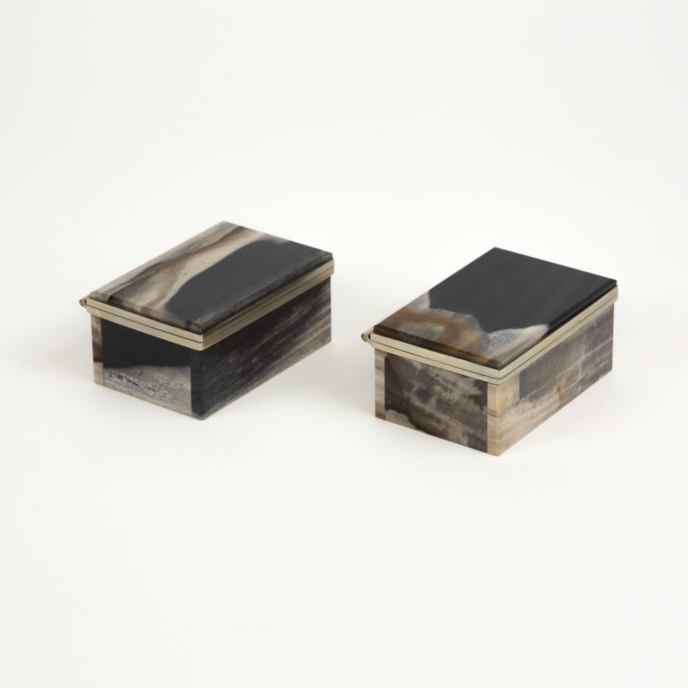 Five Assorted Stone Trinket Boxes - 11