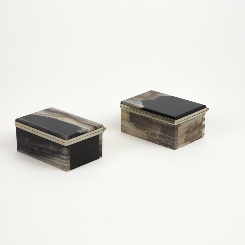 Five Assorted Stone Trinket Boxes - 12