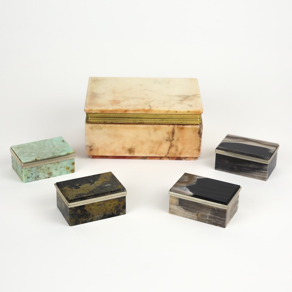 Five Assorted Stone Trinket Boxes (1 of 15)