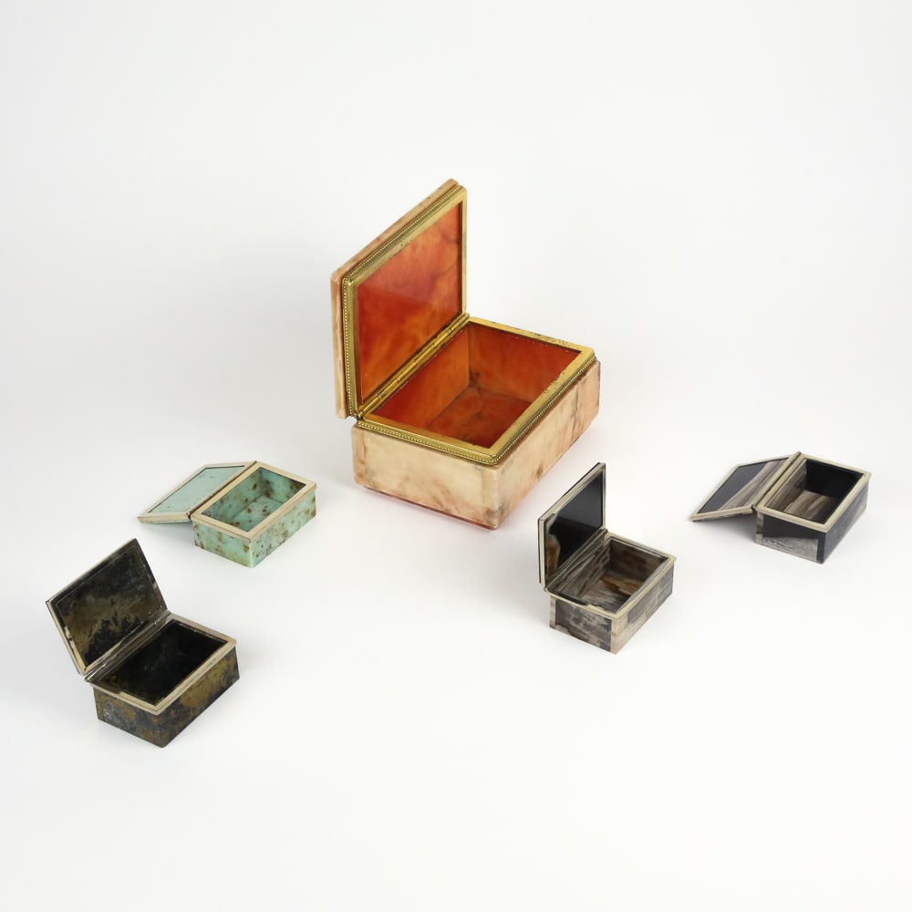 Five Assorted Stone Trinket Boxes - 2