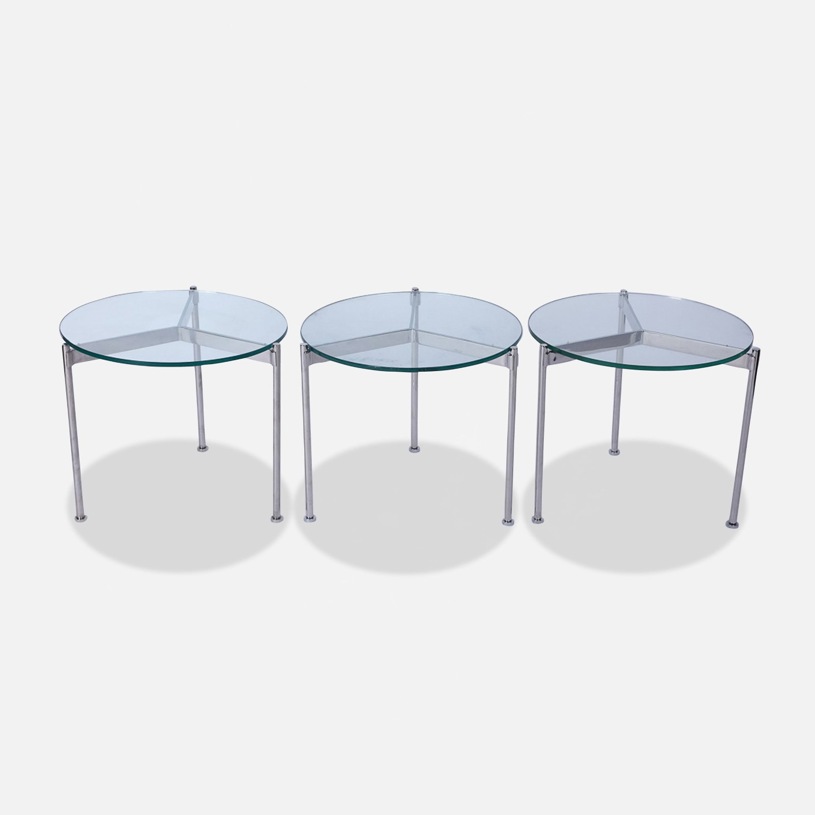 Ward Bennett Designed Glass & Chrome Side Tables,3 (1 of 20)