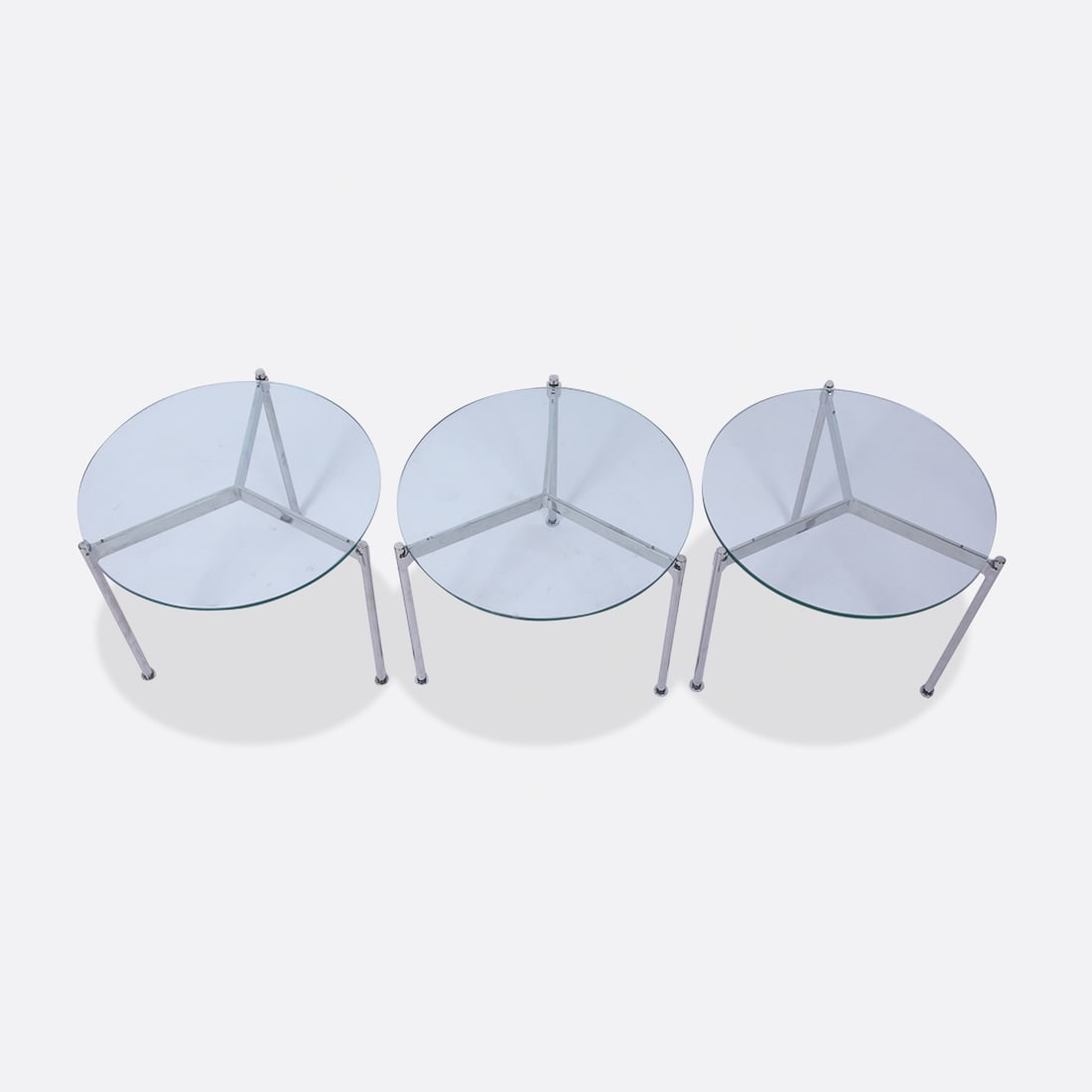 Ward Bennett Designs Glass & Chrome Tables (1 of 20)