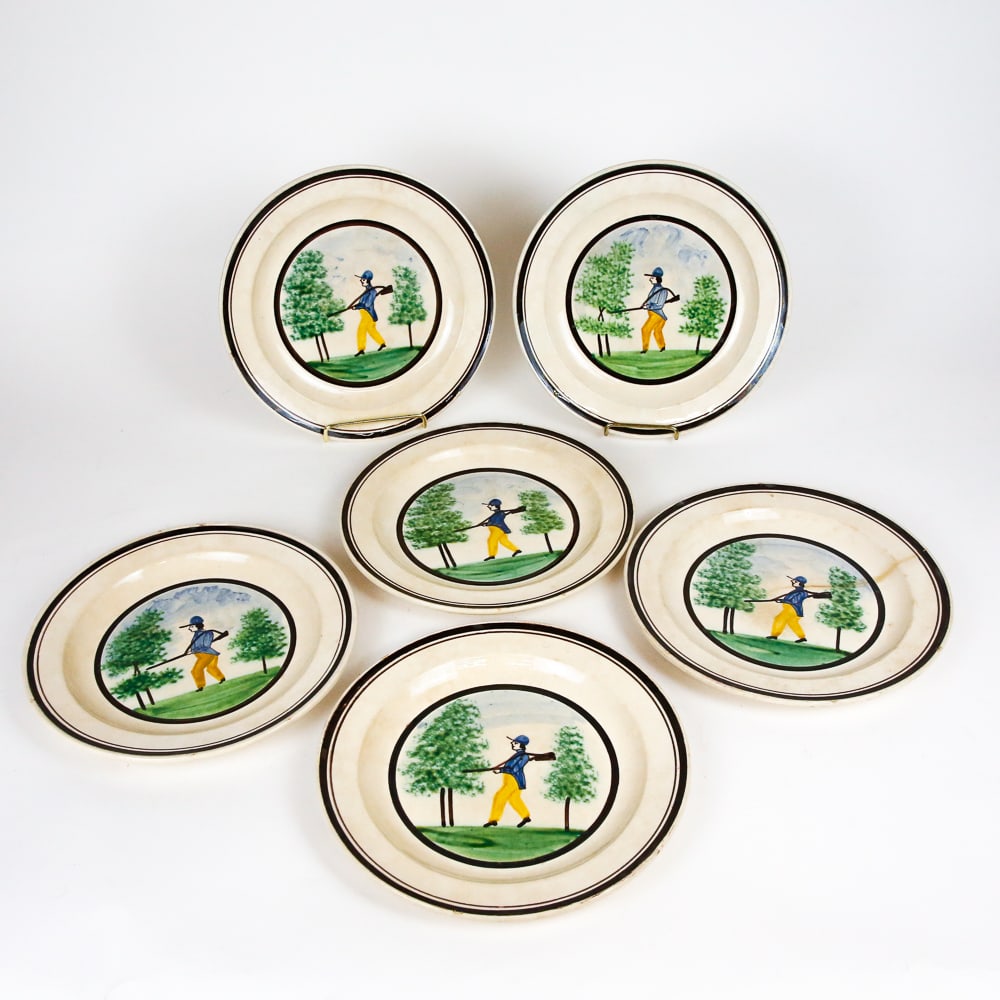 Six Forges-les-Eaux Faience Plates (1 of 14)