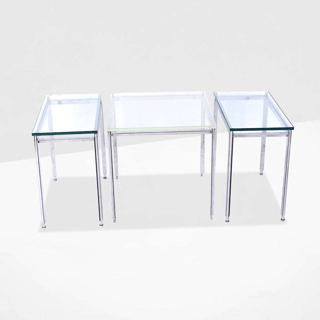 Ward Bennet Designed Glass & Chromed Side Tables, (1 of 20)