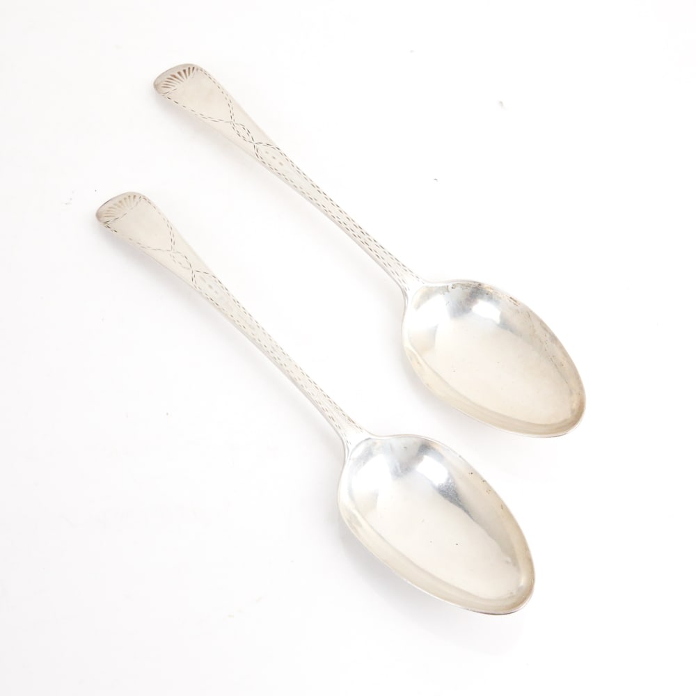 English Silver Serving Spoons, Two (1 of 9)