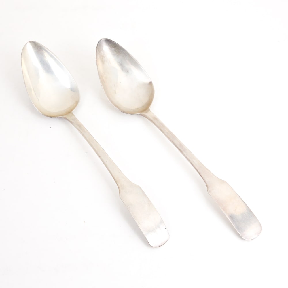 Silver Serving Spoons, Two - 4
