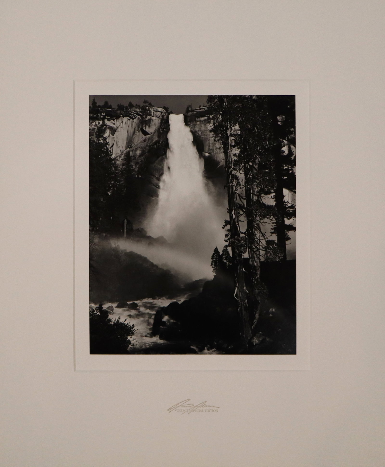 Alan Ross aft. Ansel Adams "Nevada Fall": Nevada Fall, Rainbow, Yosemite National Park, California, gelatin silver print, Special Edition Photographs of Yosemite by Ansel Adams, printed by Alan Ross, from the original negatives, in collaborat