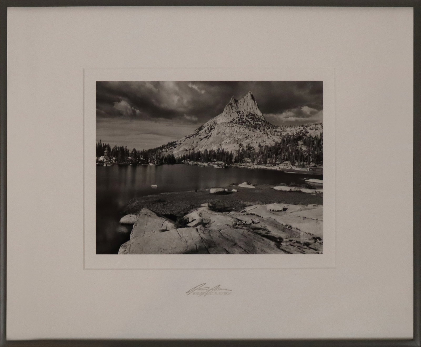 Alan Ross aft. Ansel Adams "Cathedral Peak": Cathedral Peak and Lake, Yosemite National Park, California, gelatin silver print, Special Edition Photographs of Yosemite by Ansel Adams, printed by Alan Ross, from the original negatives, in collabo