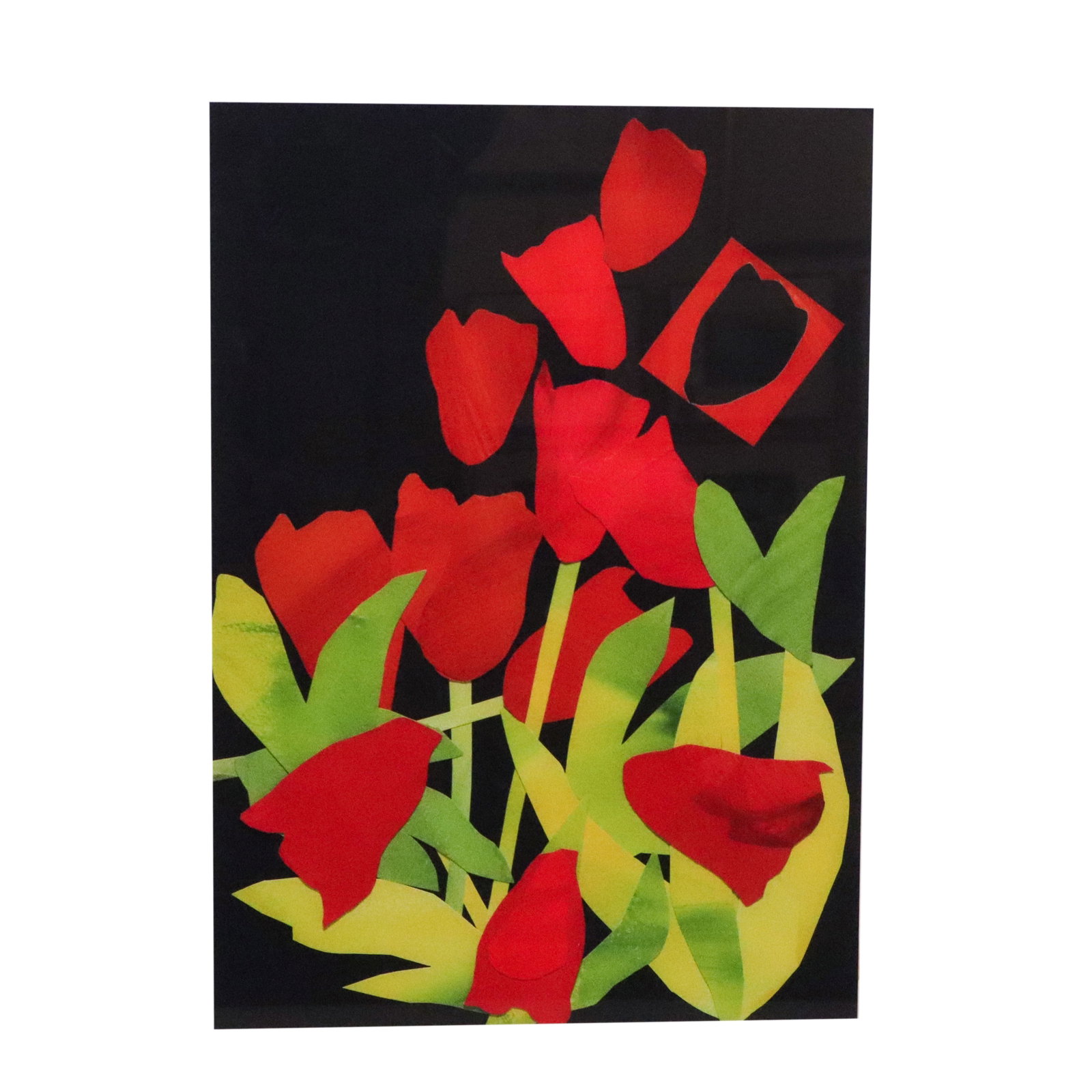 Brian CLARKE "Sunset" Giclee Print on Aluminum: Brian Clarke (British, 1953-2025) diasec-mounted color giclee print on aluminum composite panel, "Sunset," from the "Collages" series, 2023, HENI Editions catalogue no. G5-1, depicting a floral compos