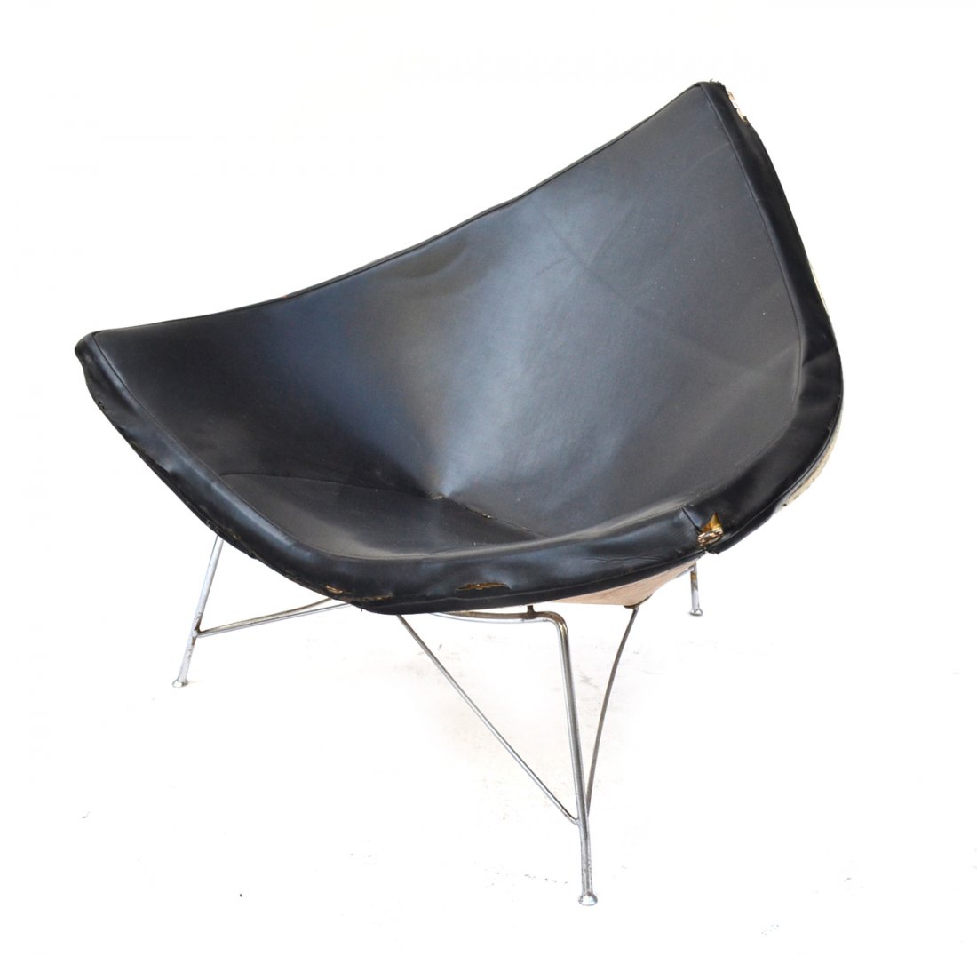 George Nelson Coconut Chair: Manufactured by Herman Miller, circa 1960s. Requires upholstery and reassembly, otherwise complete.