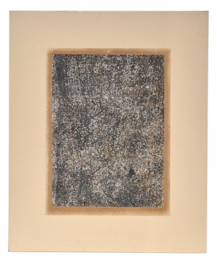 Jean Dubuffet, "Allegrese" Linotype: Abstract composition. Signed bottom margin "Allegrese' and dated "Dubuffet-59". Edition 19/60. Image [15 1/2" x 20 1/2"] [25" x 29 3/4"]. Toning around edges. Tipped at top to mount. Matted.
