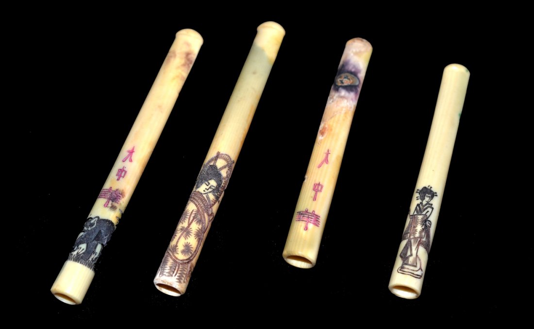 Vintage Japanese Ivory Cigarette Holders