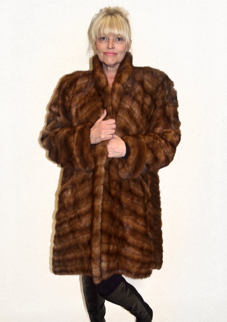 Kahn Brothers and Pinto Mink Coat: Vintage. Fair condition. [41" long]
