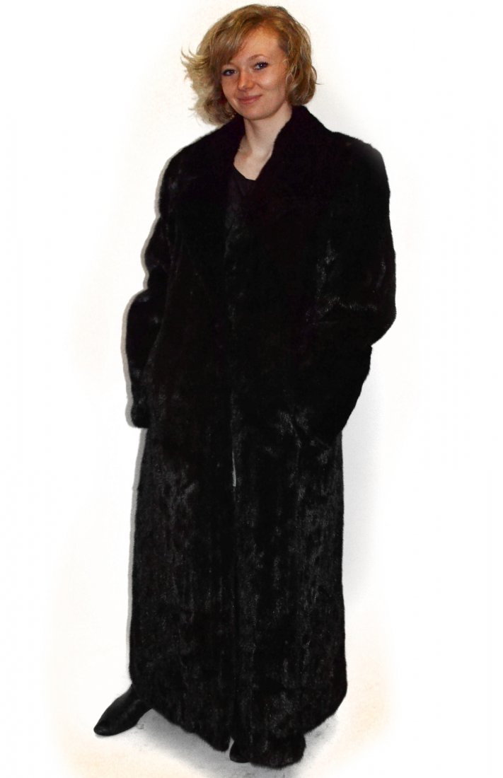 Full-length Brown Mink Coat: Vintage. Good condition. [56" long]