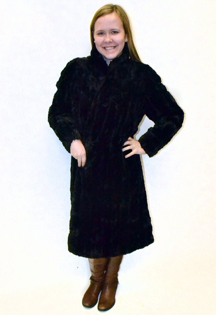 Fendi Sheared Mink Coat: Vintage. Silk lining. Fair condition. [46" long]