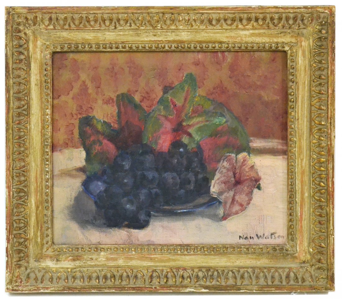 Nan Watson - "Autumn Still Life": Nan Watson (American). "Autumn Still Life". [Art: 12" x 10"; Frame: 16" x 14"].