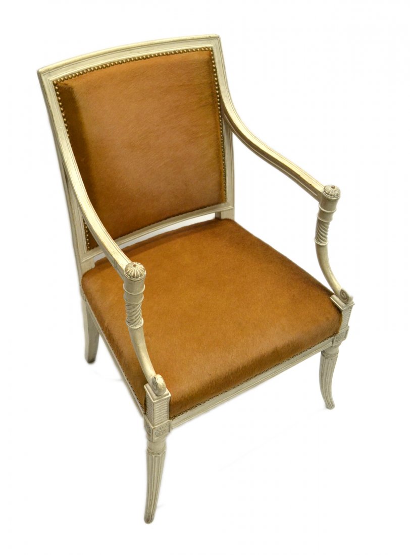 French Antique Armchair: Painted French armchair. Good condition.