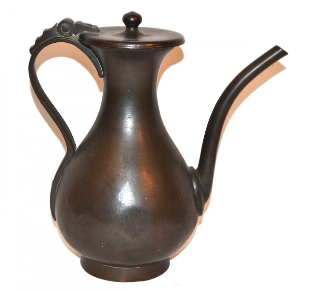 Bronze Teapot: [9 1/4" H]. In good condition.