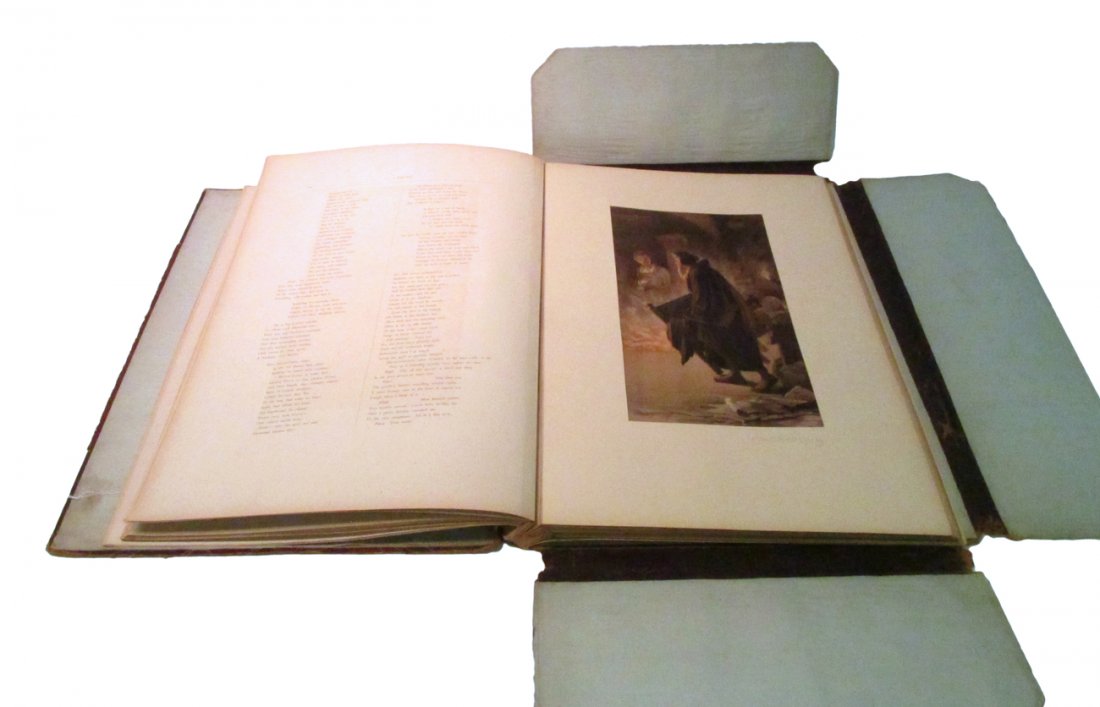 Goethe Folio Book: "Faust": Translated from German by John Anster with 10 signed aquarelle illustrations by Frank M. Gregory. "Edition de Grand Luxe" Published by John C. Yorston & Co. 1888. Signed artist's proof edition, #39 of