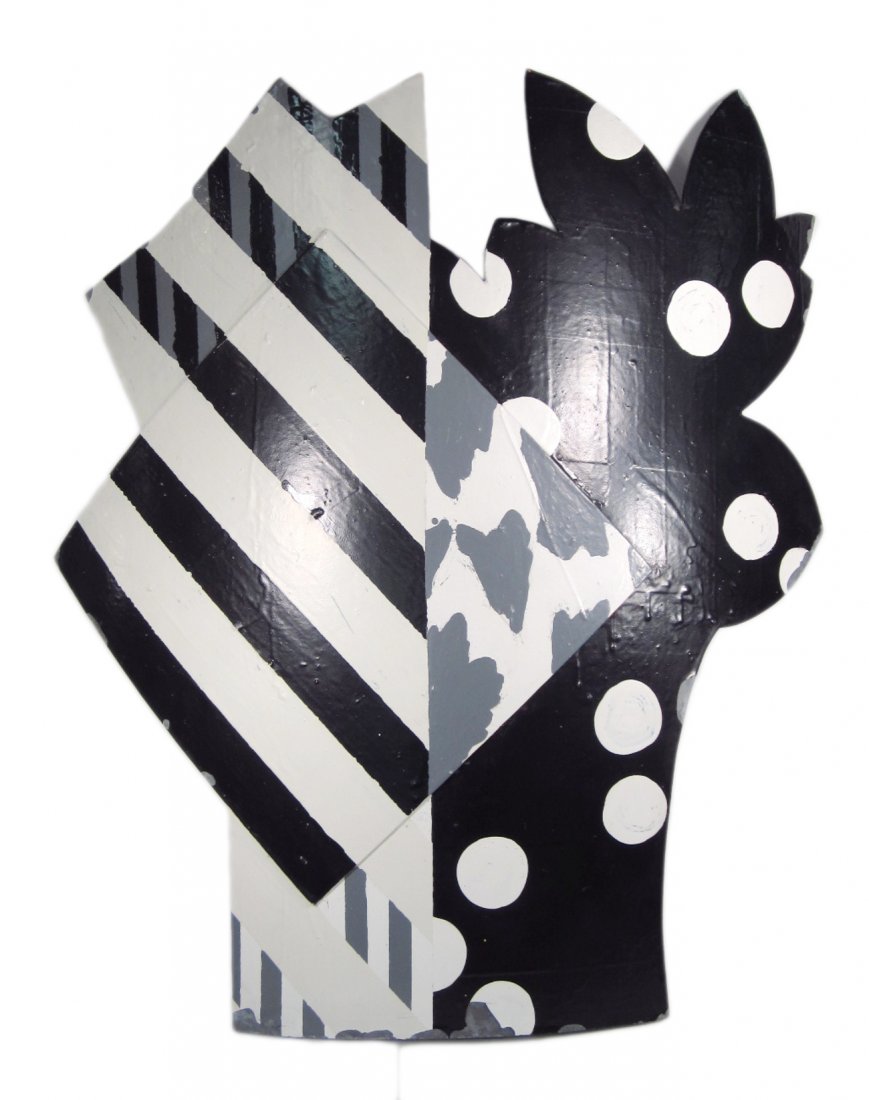 Modern Painted Steel Sculpture: In the manner of Roy Lichtenstein. [30" W x 32" H]. Some losses to paint.