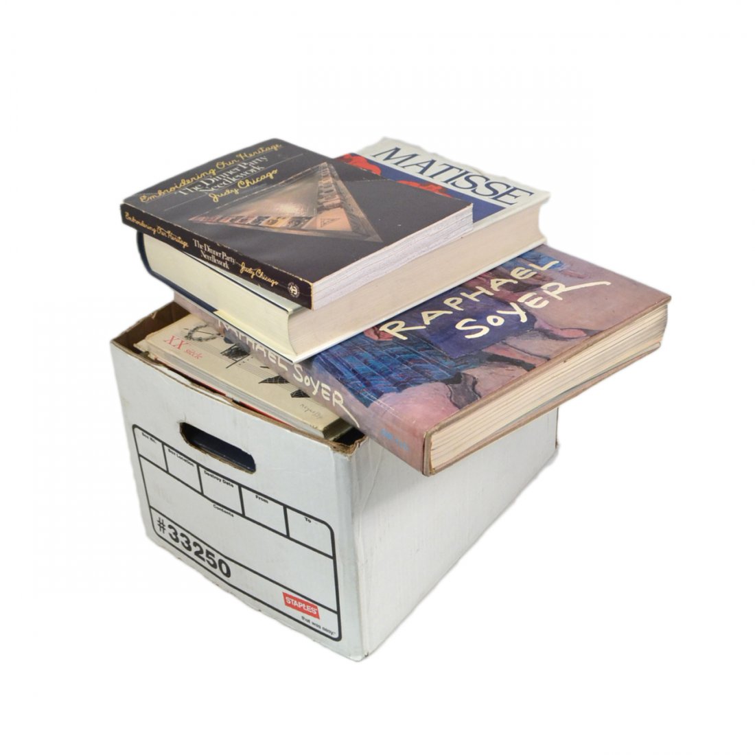 Group of Art Reference Books: Includes works on Matisse, Raphael Soyer, Toulouse Lautrec, Steinberg, Hundertwasser, Annie Leibovitz, Daumier, Adami, Miro, and more. 14 Volumes. All sold "as is".