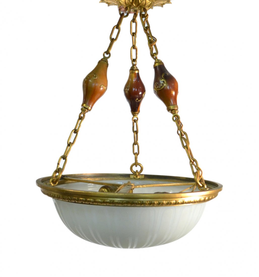 Alabaster and Bronze Shade: [16" Dia (approx) x 24 " H (approx)].