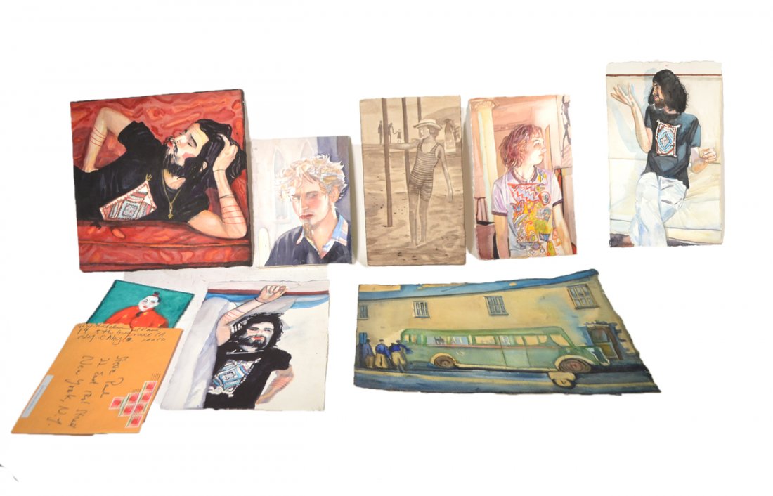 R. W. Kitchen, Watercolors & Portraits: Assorted watercolors and portraits by Robert W. Kitchen. Subjects include: Joe Gullo, Devendra Banhart, and others. Images from [7 1/2" x 11 1/4" to 15" x 21"]. Comprises seven portraits and one study