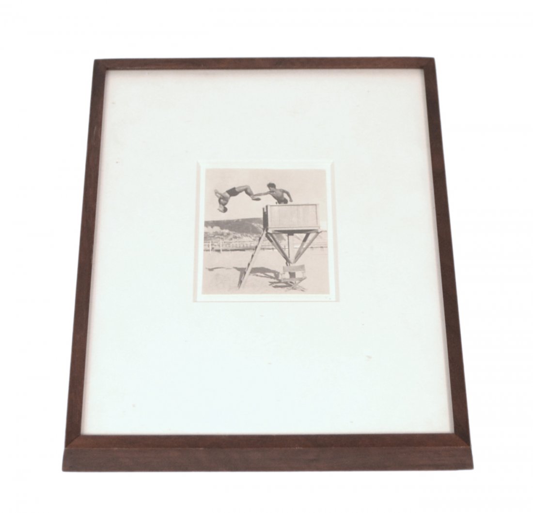 Don James, Jack Quingg & Popeye: Framed platinum print with estate stamp, Edition #36. [Art: 2" x 3"; Frame: 8 3/4" x 10 1/2"]. In good condition.