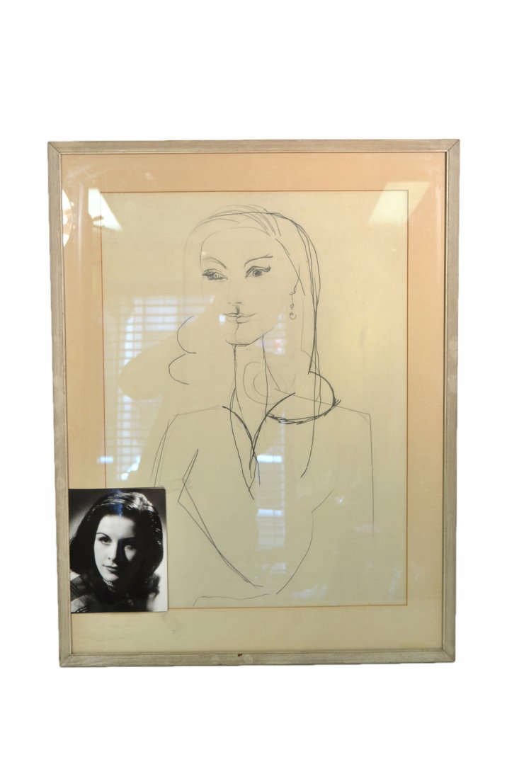 Bruno Cassinari "Violetta Elvin": Sketch of Violetta Elvin prima ballerina, Sadler Wells Ballet, London. [25" W x 32 1/2" H]. Good condition.