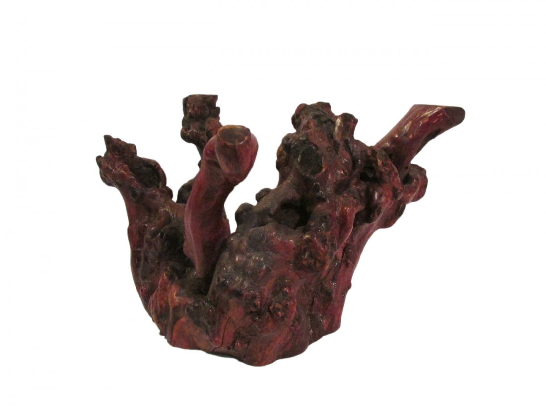 Burl Wood Base: Natural burl wood coffee table base. [22" W x 13" H].