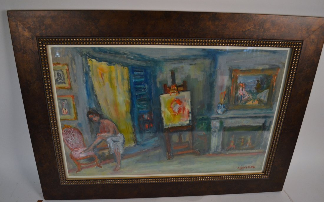 Jacques Zucker, Oil on Paper: Jacques Zucker (Polish/American 1900-1981), oil on paper. Signed "J. Zucker" on bottom right. Framed. [Art: 15 1/4" x 23 1/4"; Frame: 22 1/4" x 30 3/4"]. Accompanied by book on Jacques Zucker.