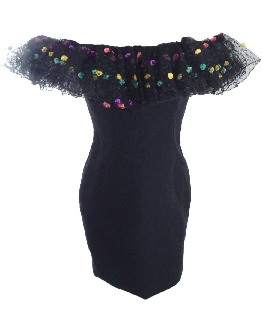 Bob Mackie Cocktail Dress, Size 8: Black Bob Mackie cocktail dress. Size 8. Labeled Bob Mackie. Special order for client, style #645. New with tags.