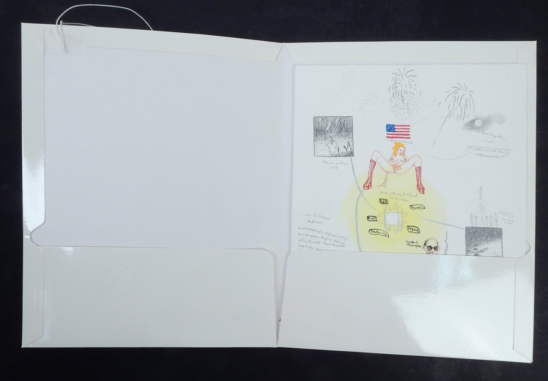 Dan Attoe Pencil Illustration: Unframed pencil illustration depiction eroticism, smoking, etc. [8 1/4" W x 10 1/4" H]. Good condition.