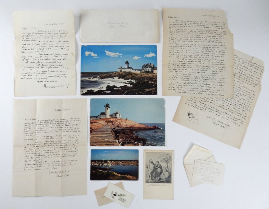 Harrison Cady, Autograph Letters: Comprises: two 4to autograph letters, one postcard and two note cards, all signed "Stuart Little". Accompanied by one 4to autograph letter and three postcards, all signed "Harrison" and addressed to "