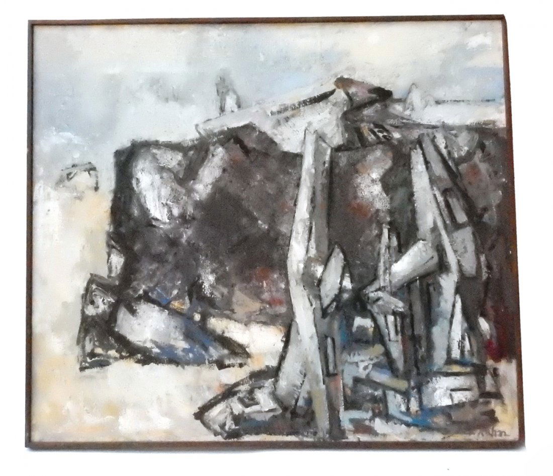Max Kahn, Oil on Canvas - Abstract: Signed bottom right. [Art: 50" x 43 1/4' Frame: 51 1/4" x 45"]. Light soiling. Verso bears Christie's Gallery label. From Martin Parker / Spencertown Art and Antique Company.