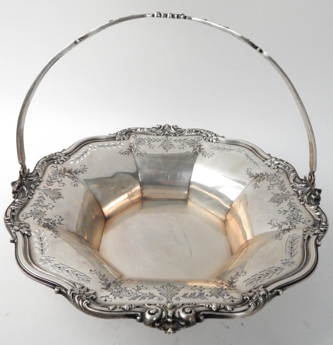 Sterling Silver Wedding Basket: Black Starr & Frost sterling silver wedding basket. 20th C. American. Good condition. 25 ozt.