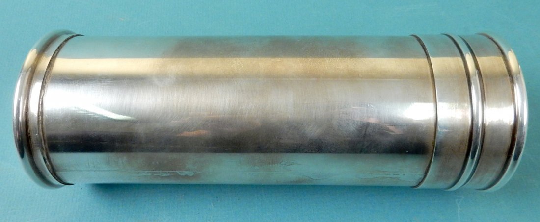 Sterling Silver Kaleidoscope: Large sterling silver kaleidoscope marked "925 Italy". [7 1/2" H x 2 3/4" Dia]. In good condition.