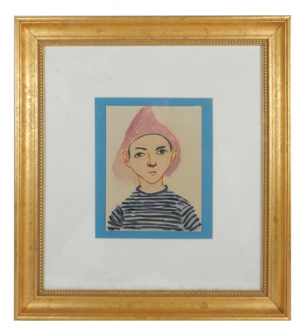 Portrait of Pierre Matisse: After Henri Matisse, portrait of Pierre Matisse. 1955 limited edition collotype from portraits by Henri Matisse, published by Andre Sauret Editions Du Livre, Monte Carlo. [Sight: 9" x 7"; Frame: 22" x