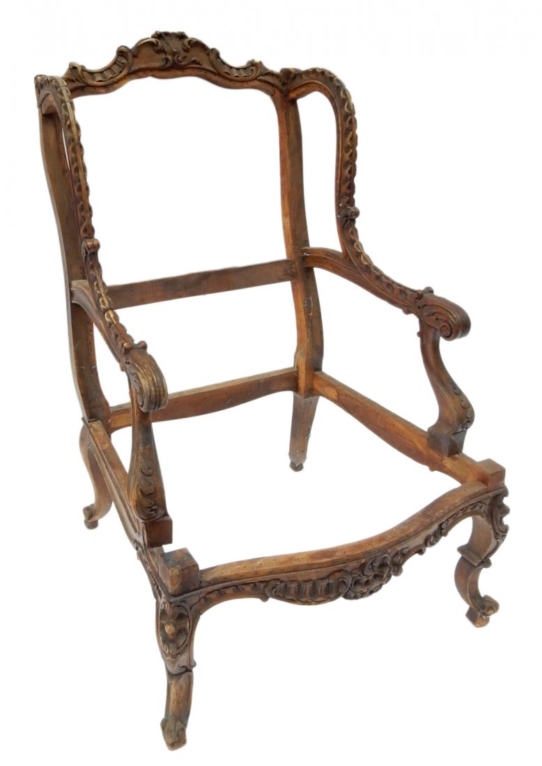 Belle Epoque Carved Wood Bergere Frame: Belle Epoque early 20th century carved wood bergere frame. [44 1/2" H x 28" W x 26" D]. Sold "as is". From the collection of Spencertown Art & Antique Company.