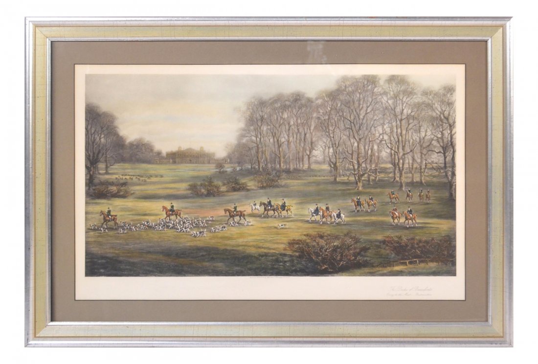 English Print "Going to the Meet": Print "The Duke of Beauforts - Going to the Meet - Badminton". [24" x 35"].