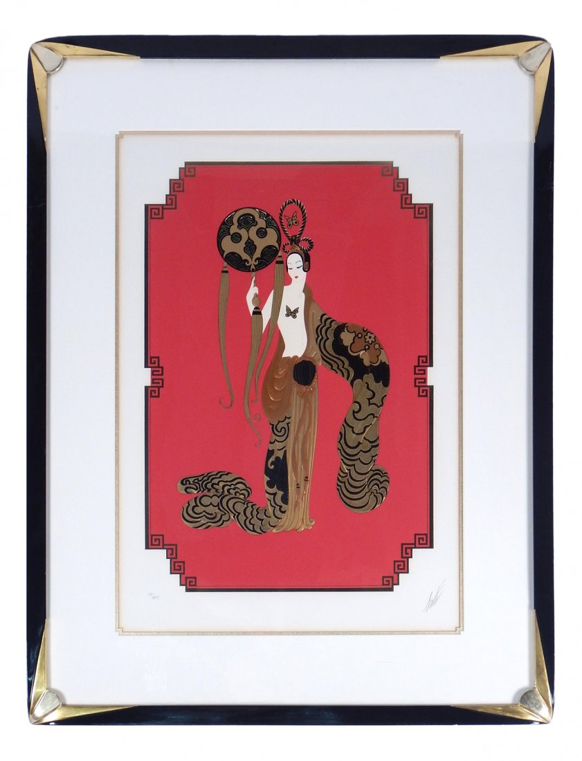 Erte, Serigraph - "Bamboo": Erte, serigraph titled "Bamboo". Dyansen Gallery label verso. Edition # 91/300. [36" x 27 1/2"].
