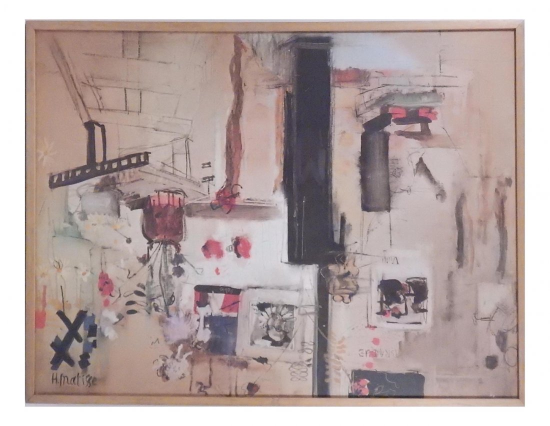 Matisse Print, Interior: Signed inverted upper right. [Art (sight): 26 1/2" x 35 1/2"; Frame: 28" x 36 3/4"]. Overall good condition.