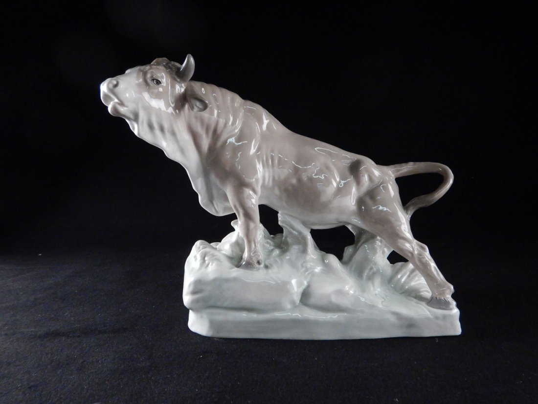 Amphora Ceramic Cow: Amphora ceramic cow. [13 1/2" W x 10" H]. From the Estate of Angelo Pace, former owner of Chelsea Mews Antiques.