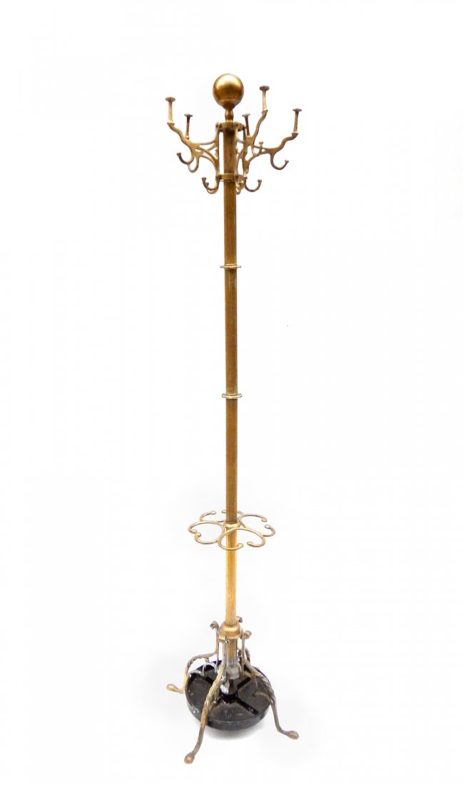 Brass Column-Form Coat/Hat Rack (1 of 6)
