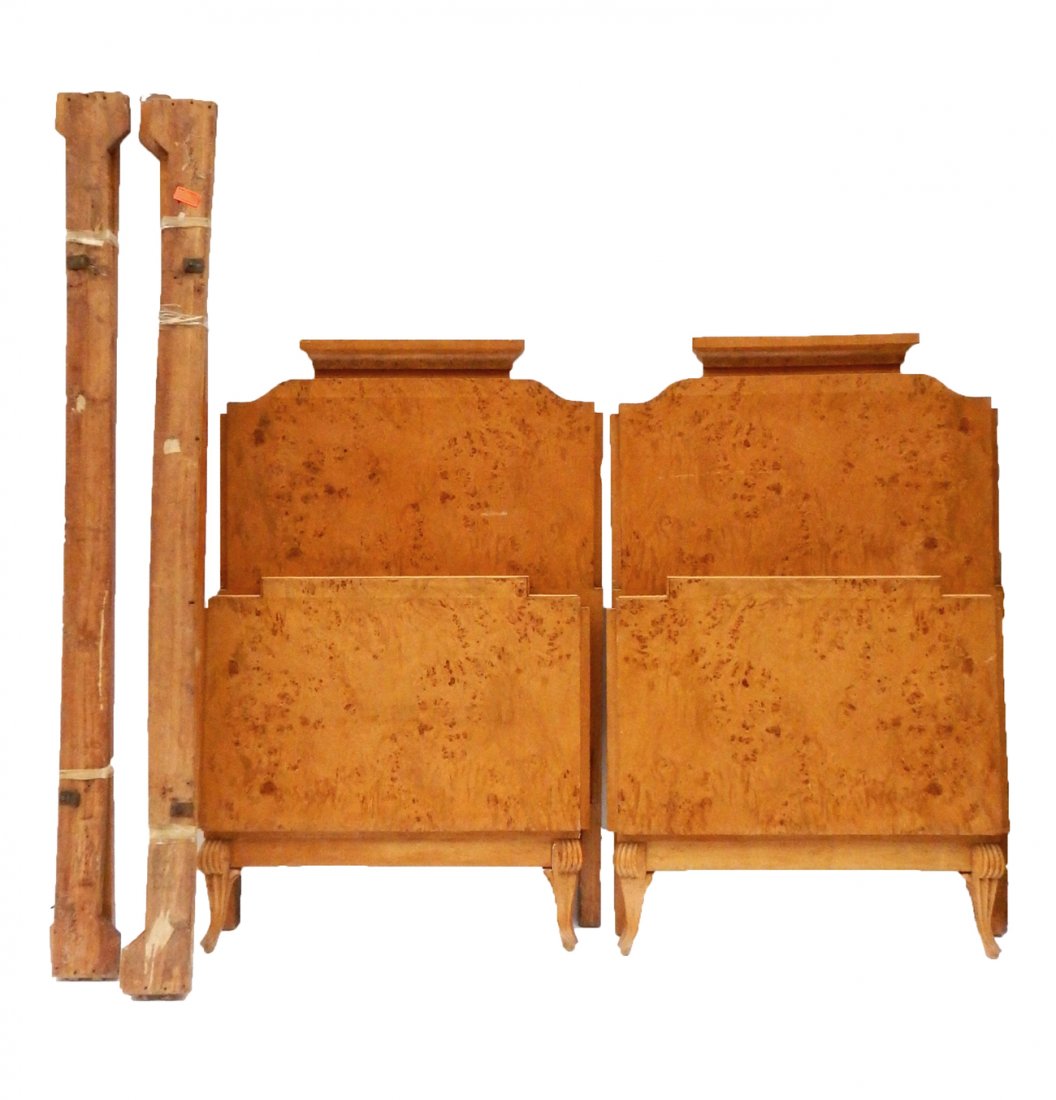 Pair of Bird's-Eye Maple Twin Beds (1 of 10)
