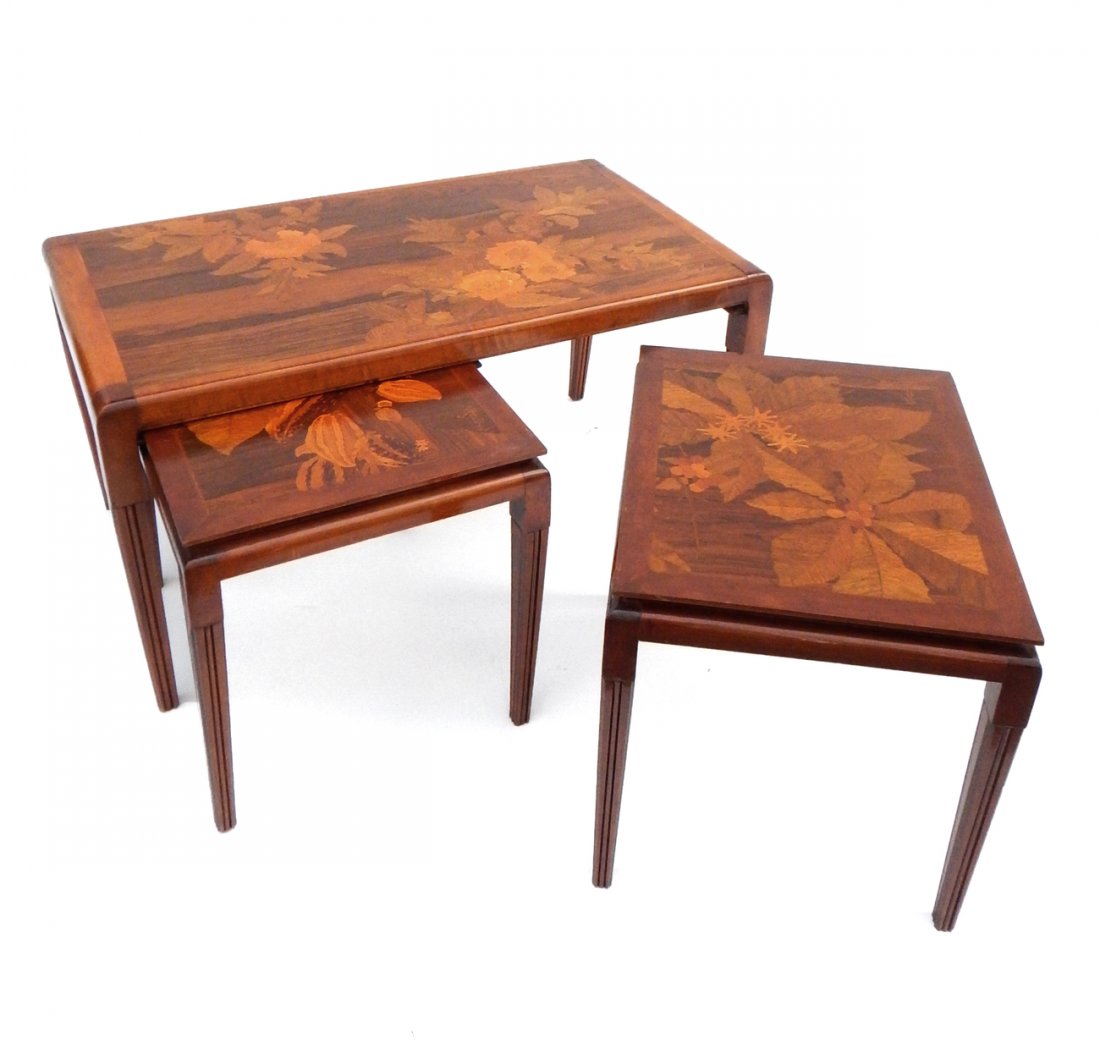 Emile Galle Marquetry Nesting Tables (1 of 10)