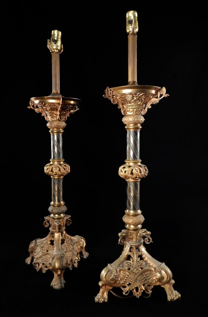Pair of Renaissance Revival-Style Lamps (1 of 9)