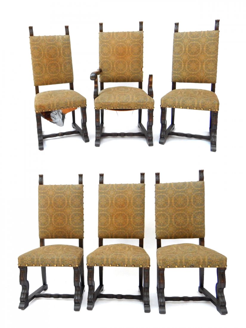 Set of Six Spanish Style Dining Chairs (1 of 10)